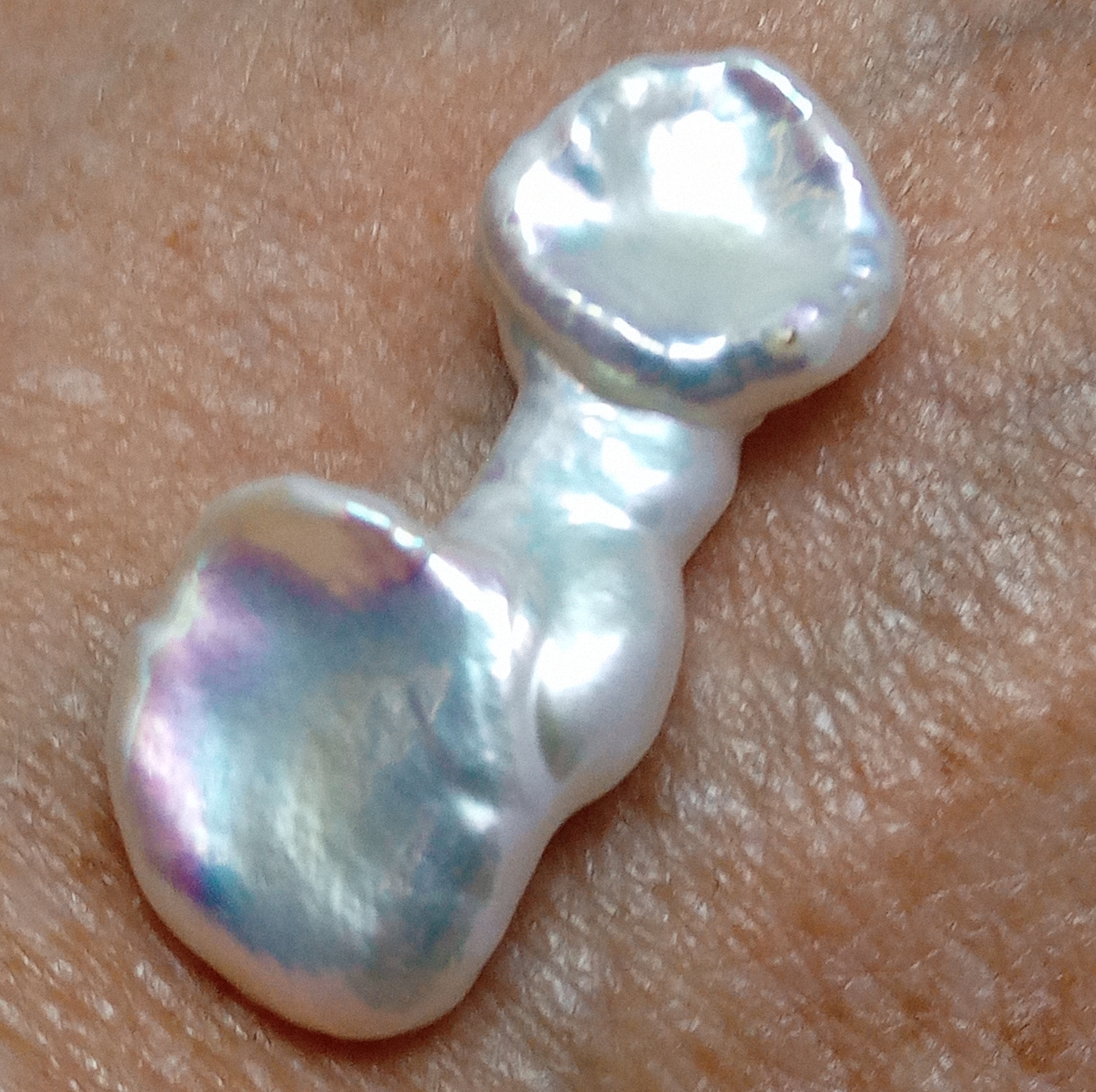 White Interesting Shape Lump of Nacre Pearl - Loose Pearls by Pearlescence
