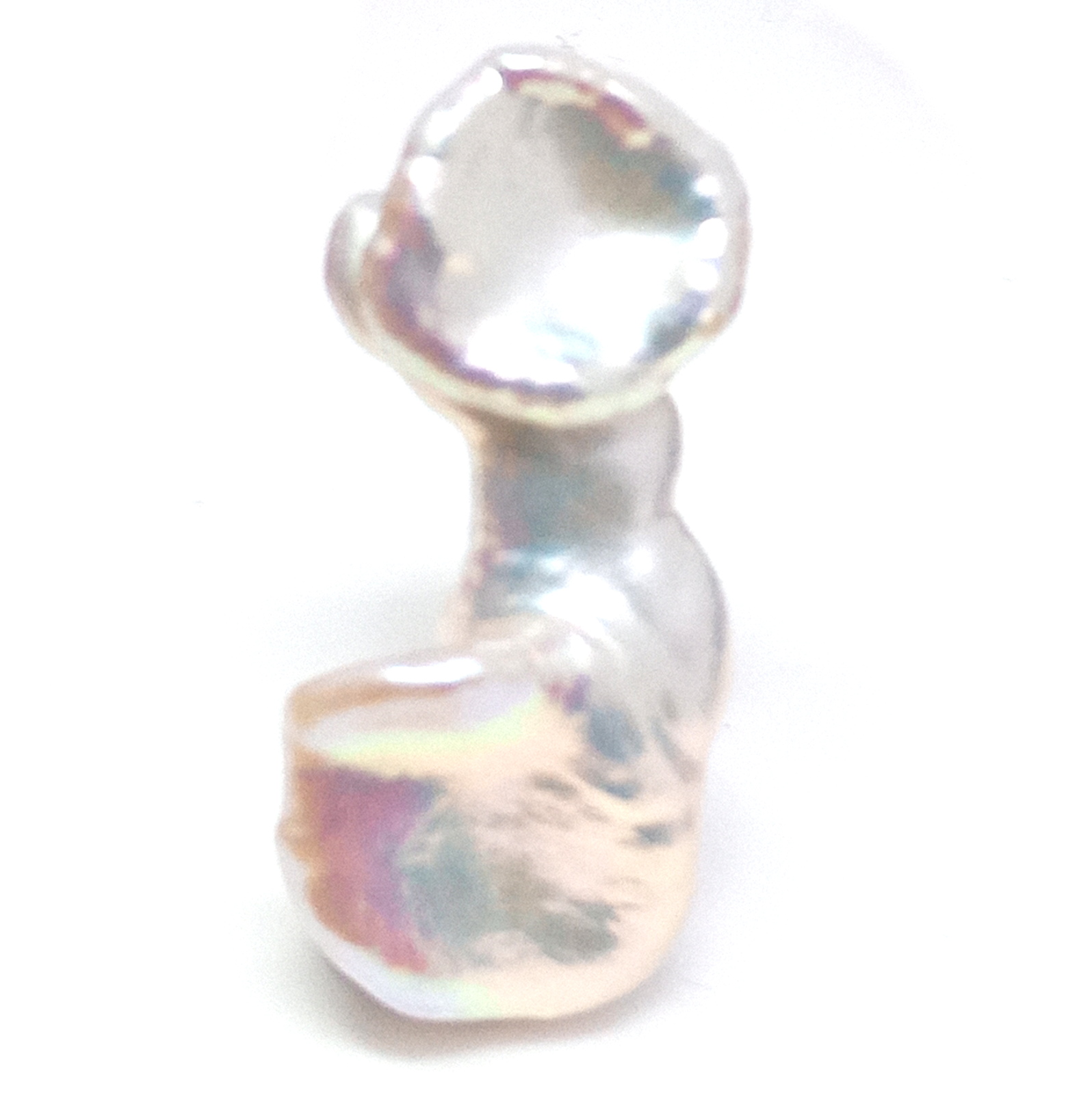 Lumpy Pearl White Interesting Shape Lump of Nacre Pearl - Loose Pearls by Pearlescence