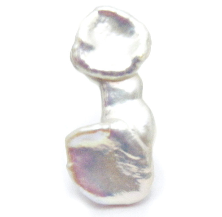 Lumpy Pearl White Interesting Shape Lump of Nacre Pearl - Loose Pearls by Pearlescence